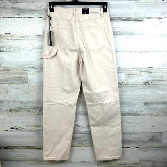 Blank NYC Free People Women’s 27 Cream High Rise Button Fly Tapered Jeans NWT - Picture 3 of 9